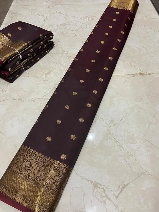 Soft Semi Kattan Silk Saree- Coffee Brown