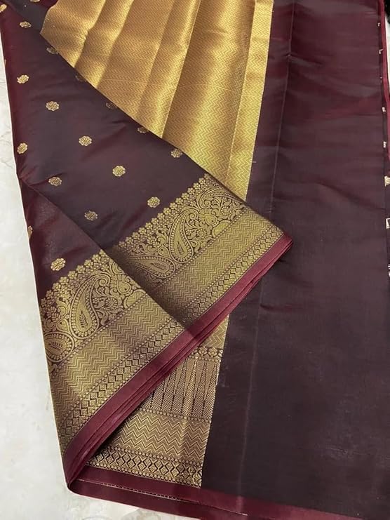 Soft Semi Kattan Silk Saree- Coffee Brown