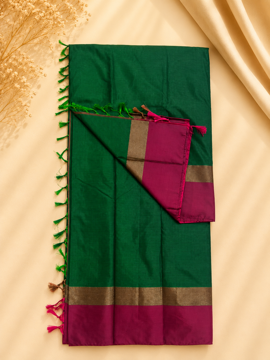 Soft Silk Saree-Green Raga