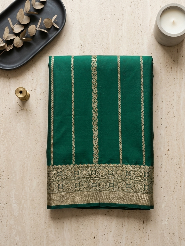 Semi Mysore Silk Saree -Banarasi Inspired