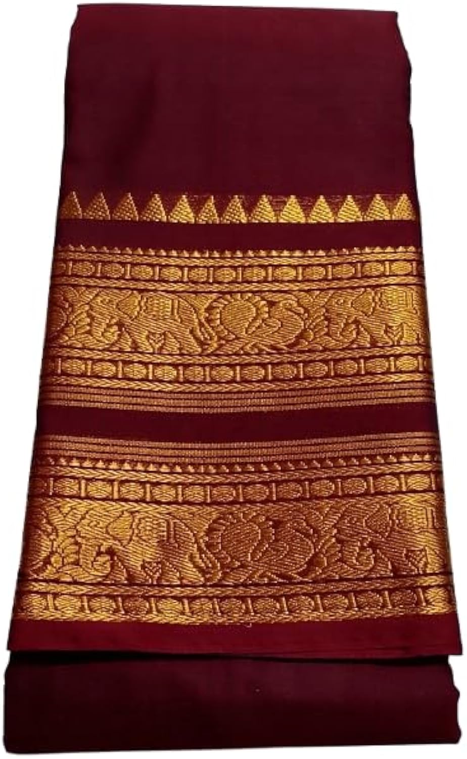 Maroon Pure Kanchi Cotton Sraee