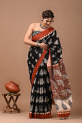 Bagru Handblock Mulmul Cotton Saree