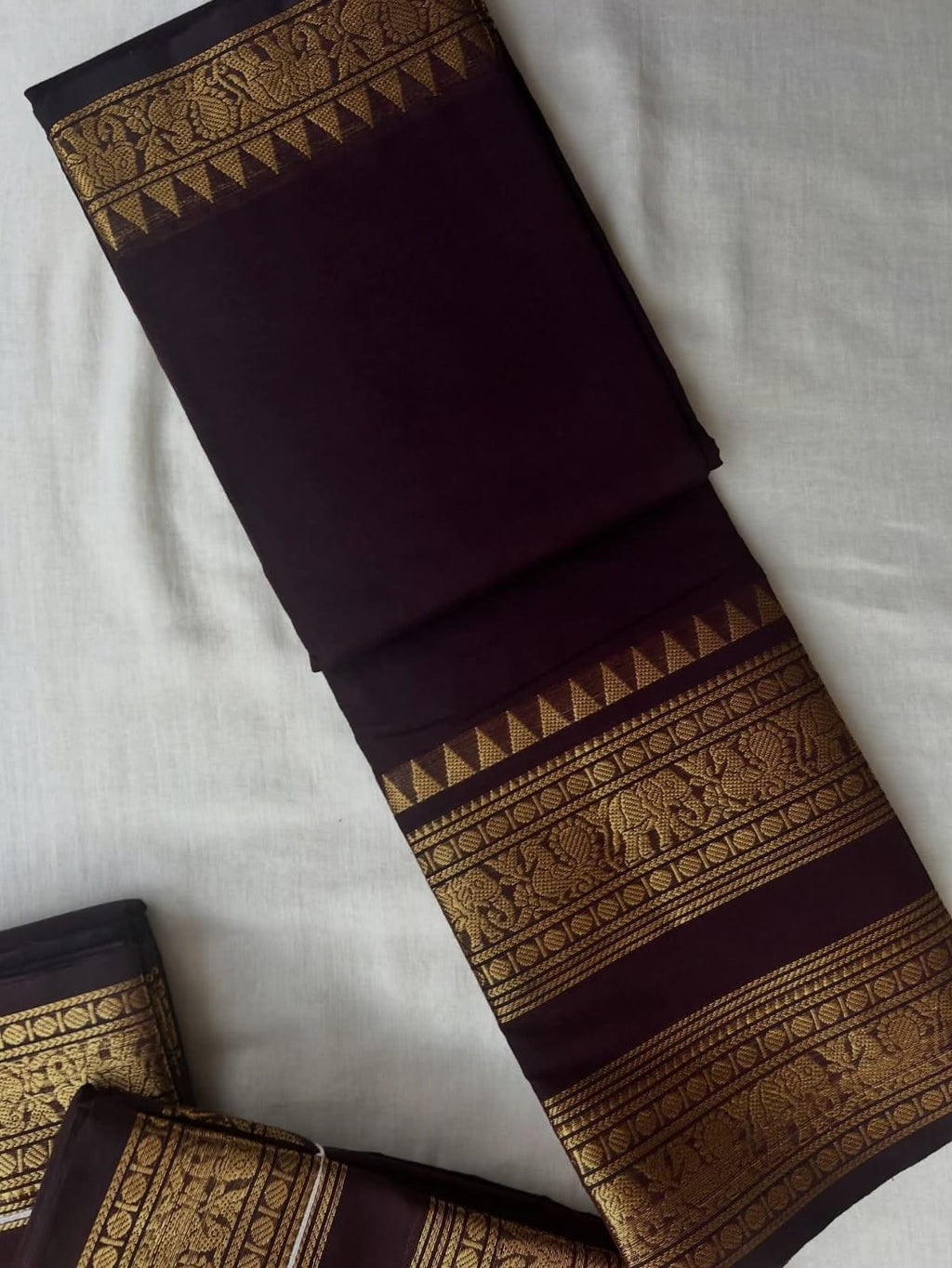 Coffee Brown-Kanchi Cotton Saree