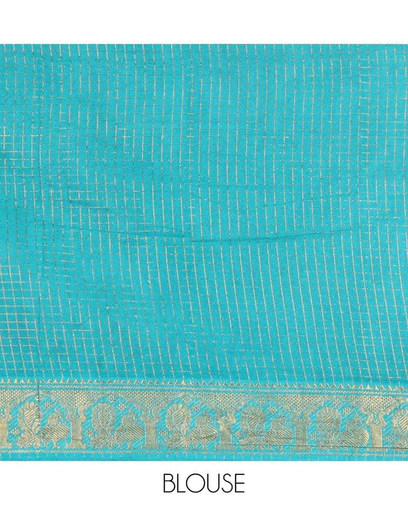 Sungudi Saree -Black and Turquoise Blue