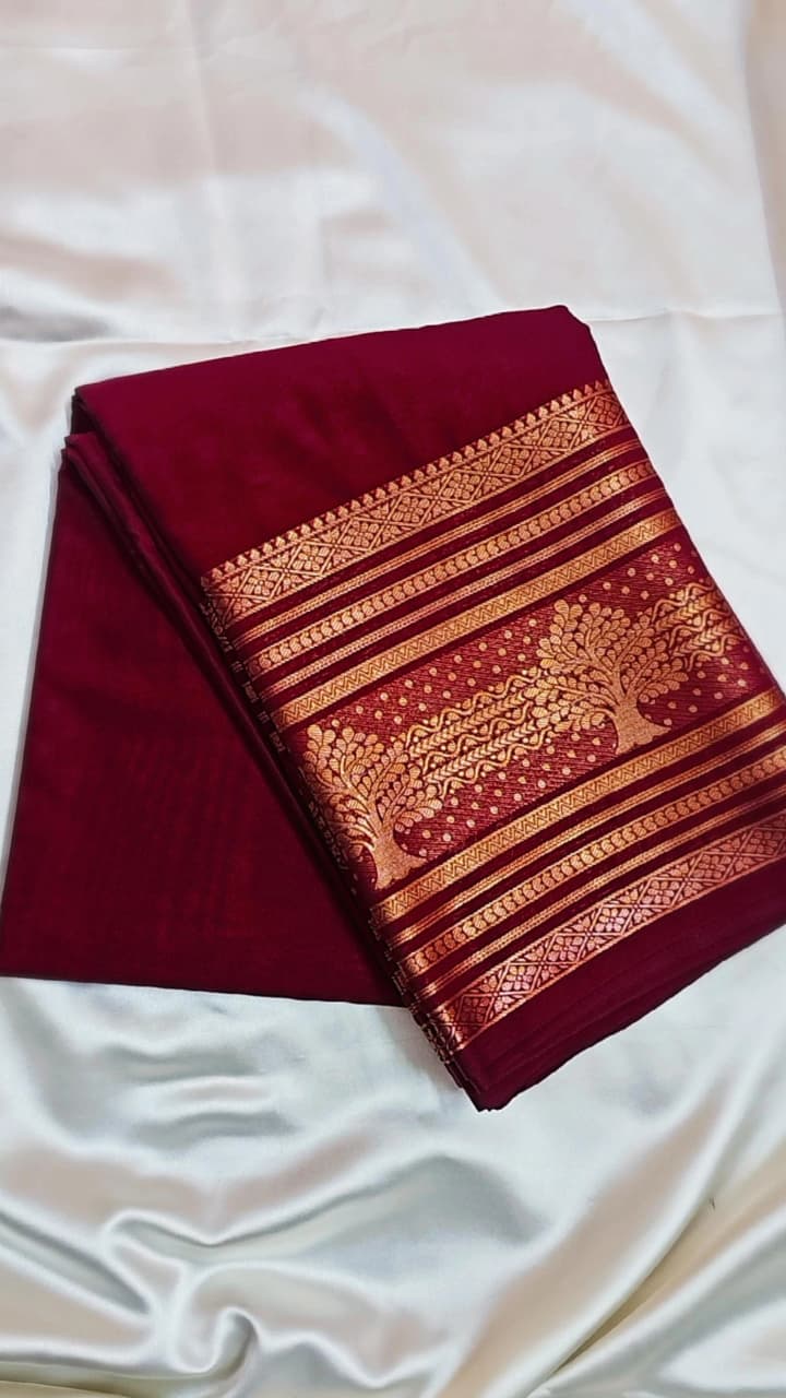 Mysore Semi Silk Saree-Red