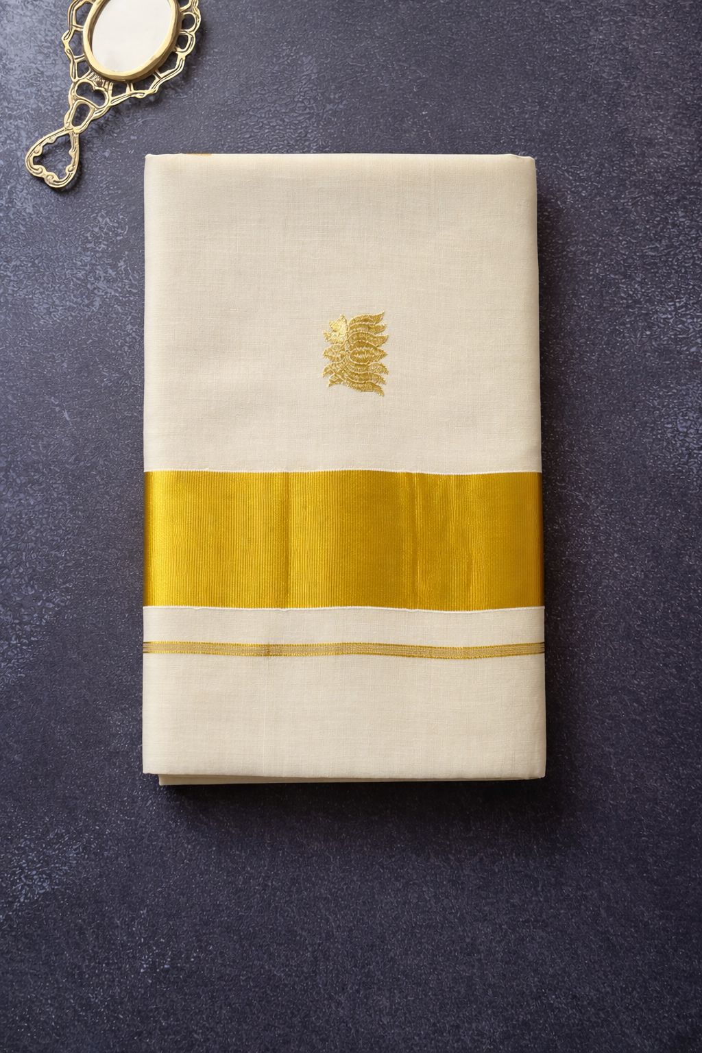 Kerala Set Saree-Lotus Print
