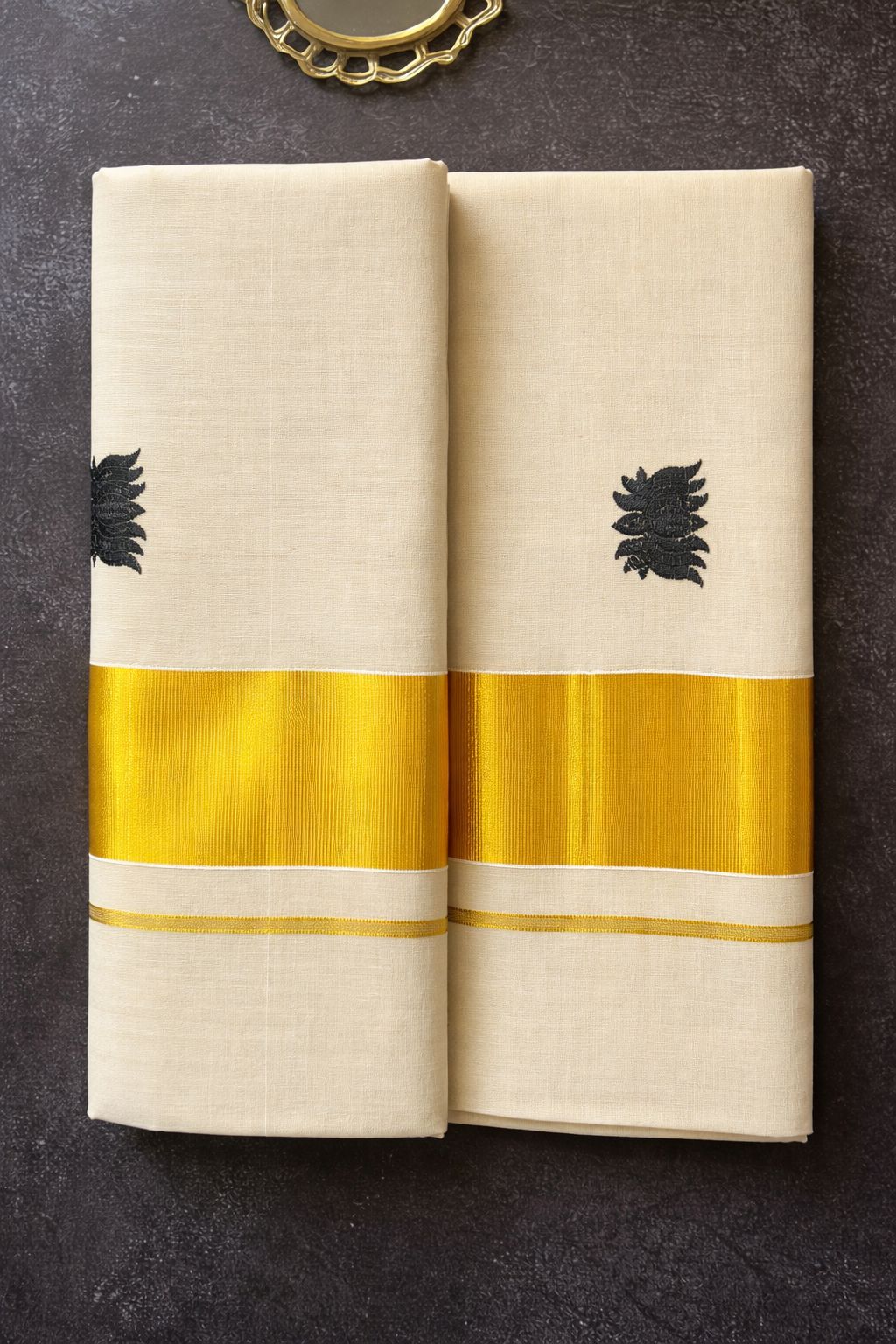 Kerala Set Saree-Lotus Print