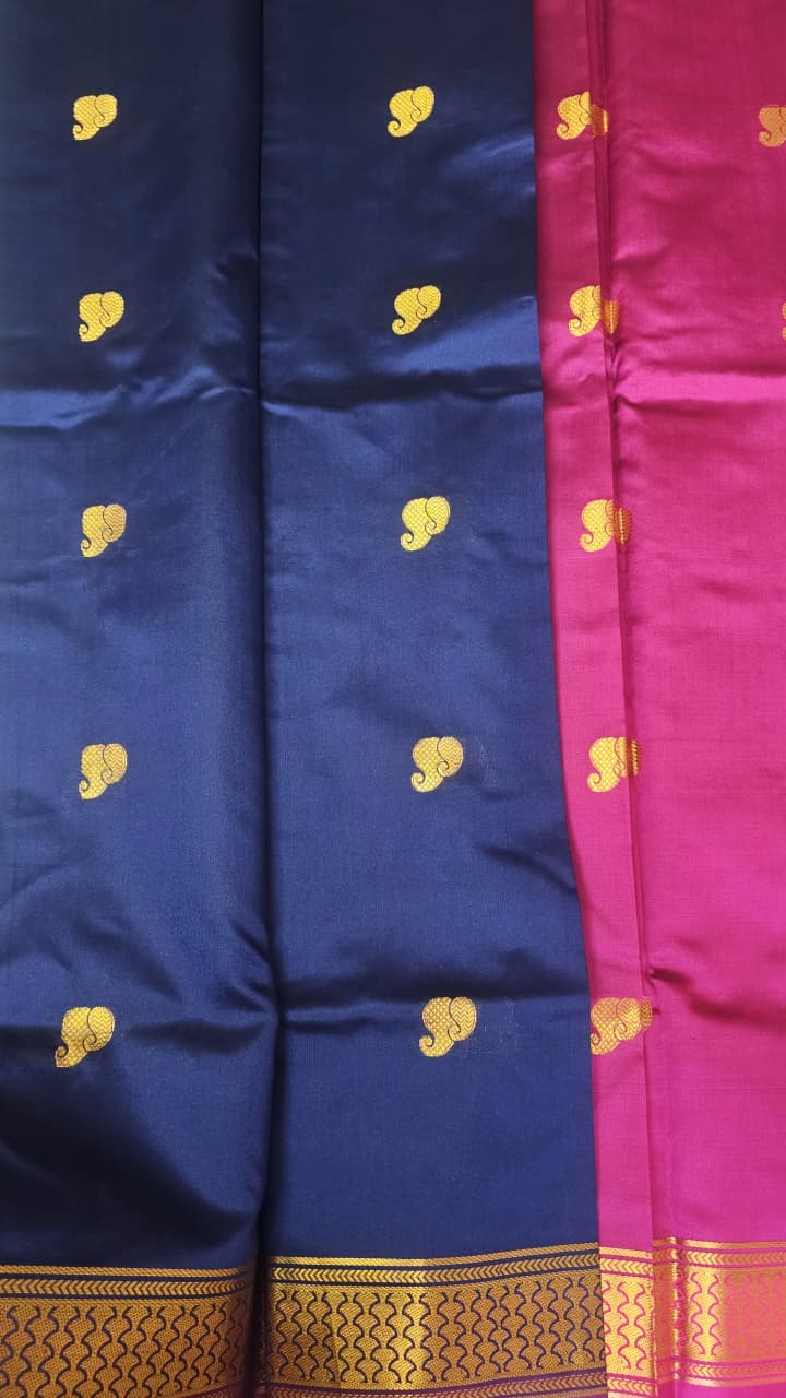 Semi Silk- Blue and Majenta