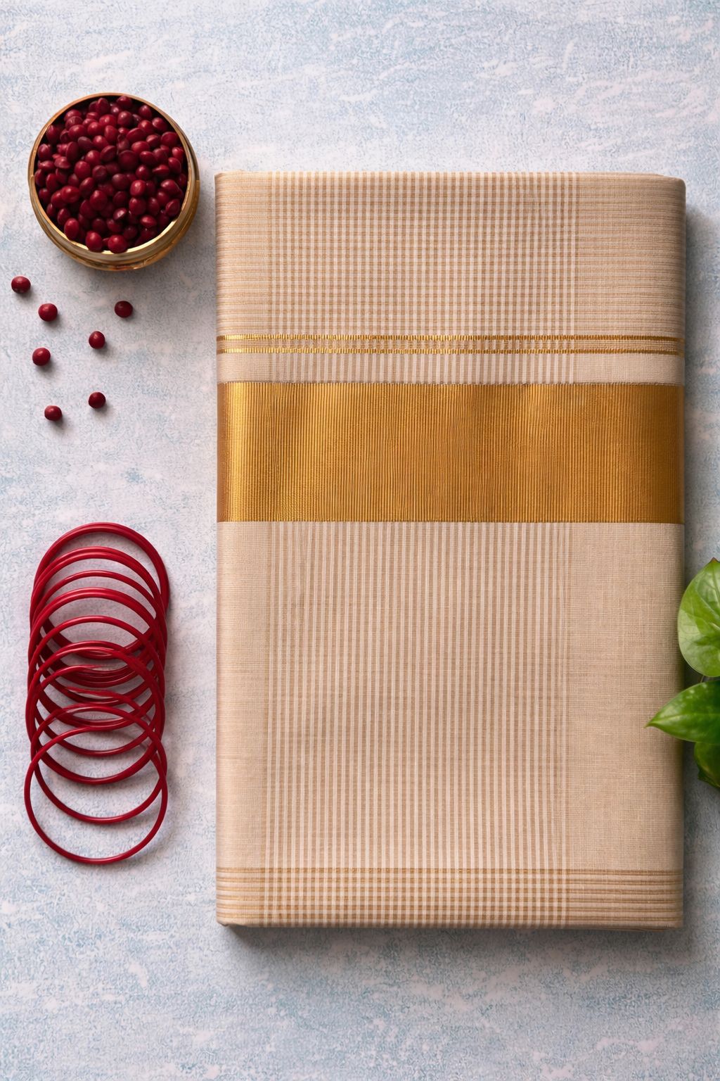 Balaramapuram Set Saree – Full Body Stripes
