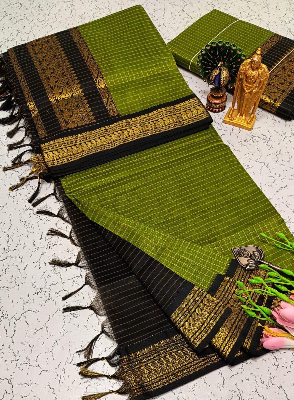 Checked Kalyani Cotton Saree
