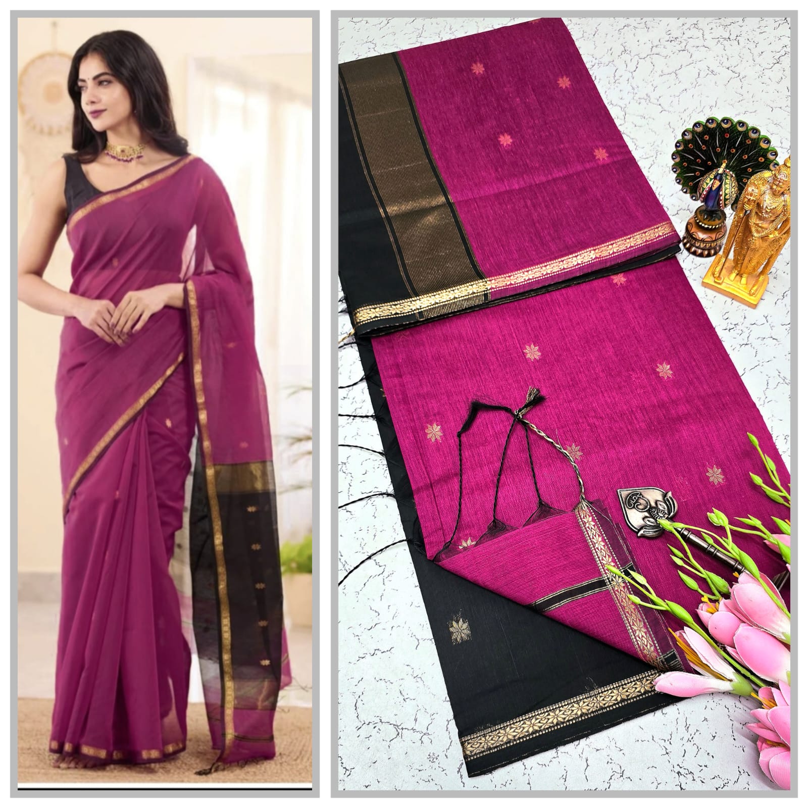 Maheshwari Cotton Silk Saree