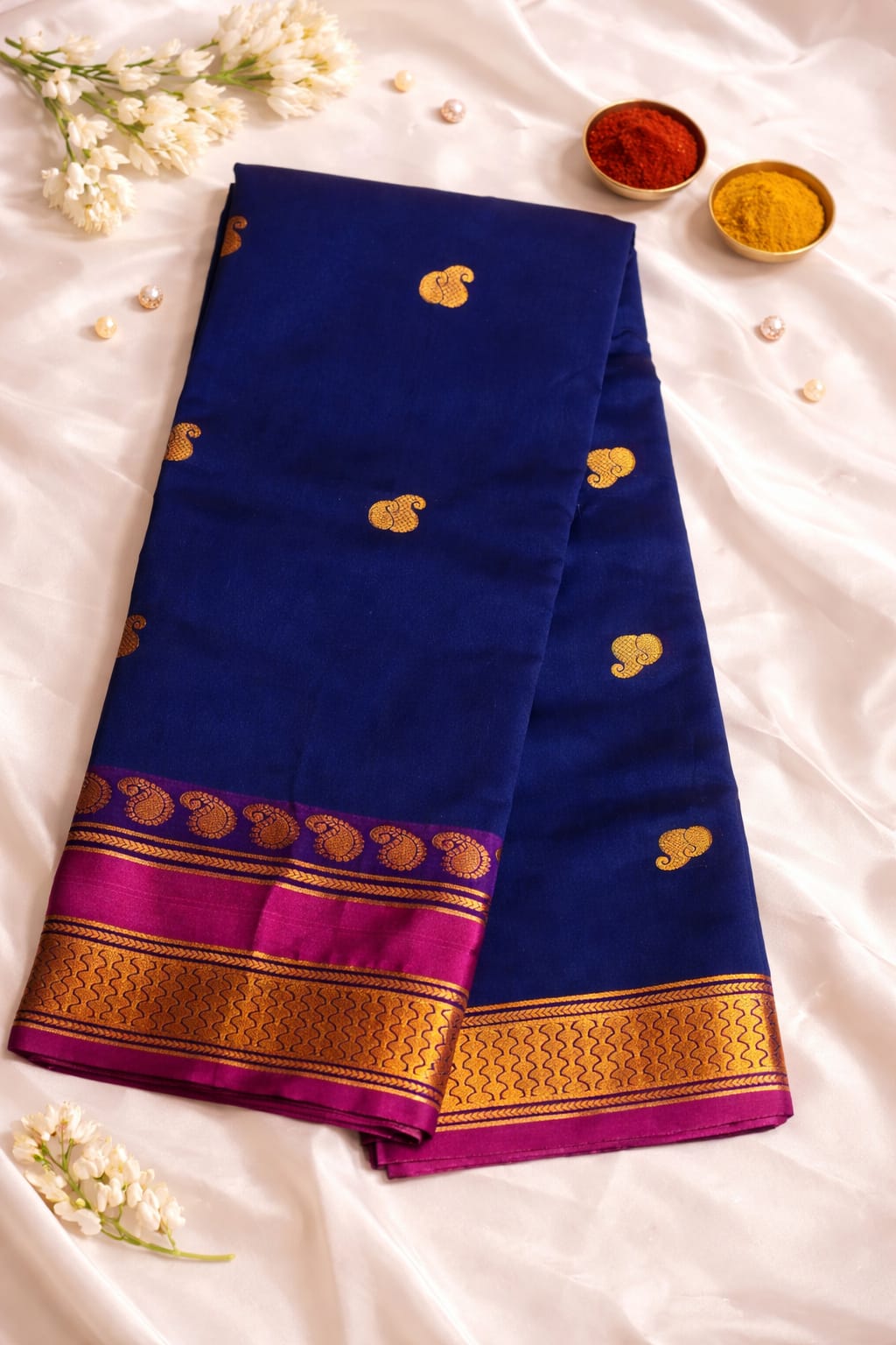 Semi Silk- Blue and Majenta