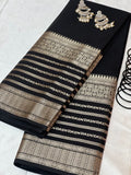 Black Mysore Semi Silk Saree